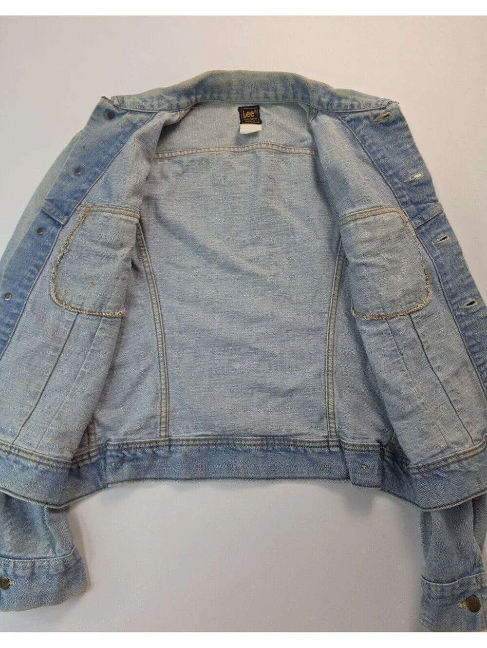 Lee 220J Vintage 70s 80s Blue Denim Jacket Mens Size Medium M